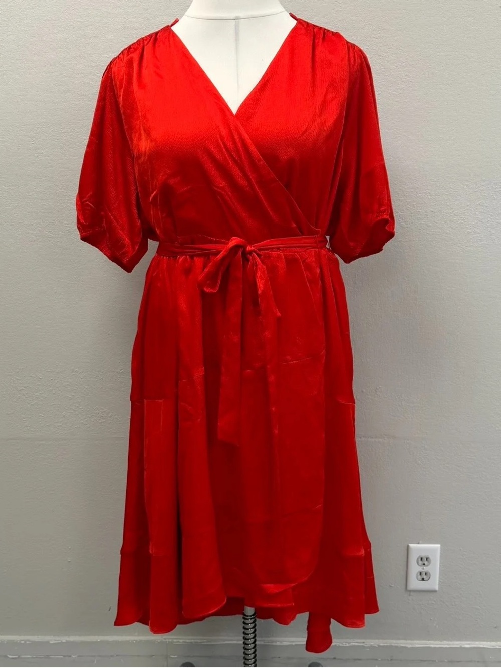 NEW! Draper James Red Wrap Midi Dress - Size 3X
